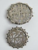 Two late Victorian brooches 'Jane' and indistinct monogram, largest 4.2cm wide.