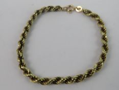 A 14ct gold bracelet, rope twist design, Russian 585 hallmark, 17.5cm in length, 3.5g.