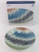 A contemporary glass fruit dish, new in box.