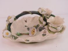 A George Jones & Sons Majolica Strawberry server with jug, bowl and ladle, one piece a/f.