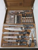 A 'Prima' knife set in flight case 'as new'.