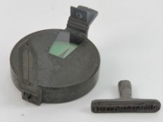 A Compass & Clinometer marked J Hicks 8 Hatton Garden London to dial and engraved R.G.