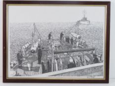 Signed print; from an original pen and ink by V.