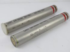 Two 55mm No1 Mk1 cartridge cases.