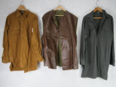 An quantity of assorted repro militaria inc hats, shirts, leather jerkin, caps etc.