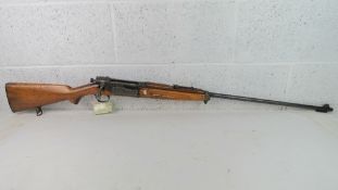 A deactivated Krag Jorgenson 6.5mm Calibre Rifle. 1920 dated Krag manufacture, with certificate.