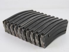 A quantity of AK47 magazines. Ten items.