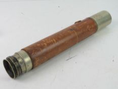 A British Royal Navy Observation Telescope with chromed brass single draw design,