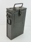 A rare WWII German MG34 / MG42 250rd bunker magazine bearing akr makers mark,