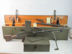 A deactivated Italian Breda Bren .30-06 Calibre Light Machine Gun.