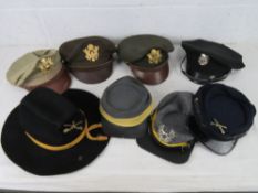 A quantity of Assorted repro USA hats and caps