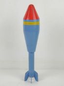 An inert NR5 Energa training rifle grenade (blue red and yellow) 36cm in length.