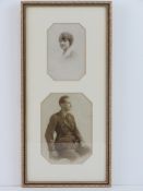 A WWI photograph; portrait of a Lieutenant in pre 1917 uniform, military provost collar badge,