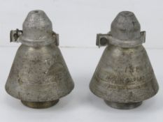 Two British Artillery fuse primers dated 1945.