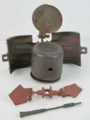 An inert WWII German S.D.2 (Butterfly) bomb, with fuze and propeller blades, dated 41.