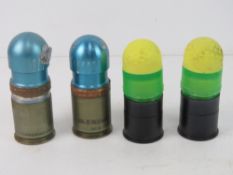Two inert Swiss B&T (Brüger & Thomet) 40x46mm 'SIR' Anti-Riot Baton Rounds,