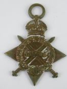 A 1914-15 star medal for 3455 Pte F.Moloney K.R.RIF.