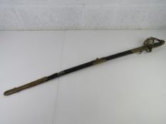 An 1854 pattern British Army Officers sword and scabbard, plate on the scabbard for Moore & co, No.