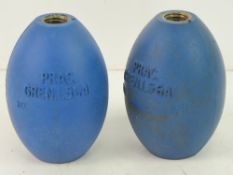 Two inert British Military L56A1 Practice Grenades.