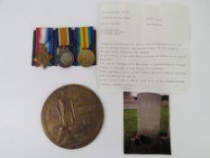 A WWI Medal set and Death Penny for Pte Frederick Cooper.