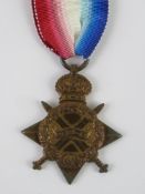 A 1914-15 star medal 1285 DVR A.E.Bush, R.F.