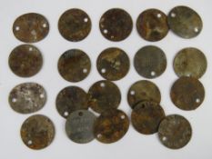 Twenty WWII British dog tags (issued)