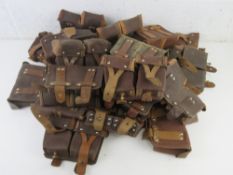 Twenty-five Mosin Nagant Brown double pouches.