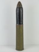 An inert British 18pr shell, with British markings, dated 1916, the fuse unscrews.