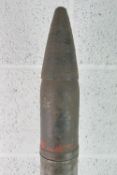 An inert WWII German 7.5cm Pak40 shell, dated 1944 with German markes and bzs makers mark.