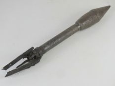 An inert WW2 German Panzerschreck rocket, in relic condition. head unscrews.