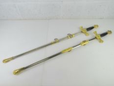 Two re-enactors 'Templar of Knights of St John' swords with scabbards, made from 440 steel.