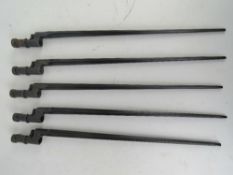 Five Mosin Nagant Bayonets.