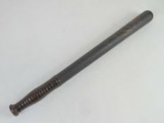 A Victorian Police Truncheon having crown and VR cypher.