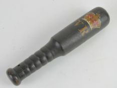 A Victorian Police Truncheon having crown and VR cypher.