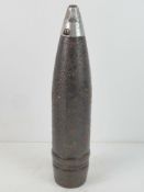 An inert WWII German Kwk40 HE Projectile with fuze,