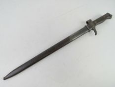 A French model 1892 (Mannlicher Berthier) bayonet with scabbard, matching numbers.