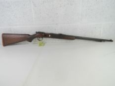 A deactivated British BSA .22 LR Bolt Action Rifle with moving trigger and bolt. With certificate.