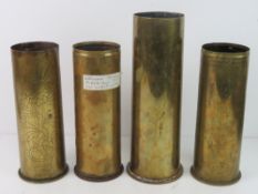 A WWI Trench art shell casing dated 1917, Approx. 23cm tall.