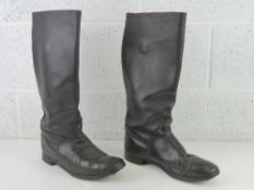 A pair of black leather WWII German Army 'Jack' boots.