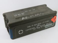 An ammo tin of 260 assorted US cloth pat