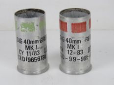 Two inert RG2/83 signal flares, 40mm, on