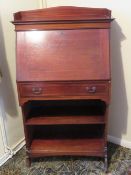 A good mahogany Edwardian hall bureau lid opening to reveal pigeon holes and drawer within,