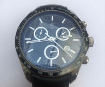 A superb Christopher Ward black dial gentleman's Tachymeter wrist watch.