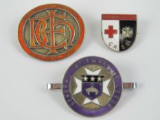 Two HM silver and enamel medical badges 'General INfirmary Leeds and Bristol Eye Hospital,
