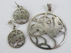 A Scottish HM silver pendant 'From Harness Ornament Duendale Shetland Circa 8-900A.D', 4.