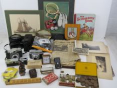 A quantity of assorted collectables including Kodak Brownie 44A camera beirette k camera,