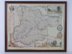 A map of Essex, framed and glazed, overall 55 x 45cm.