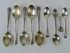 A set of five HM silver teaspoons, together with a pair of coffee spoons hallmarked for Sheffield,