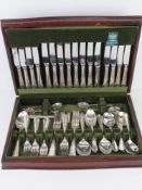 An Arthur Price of England silver plated cutlery set in canteen.