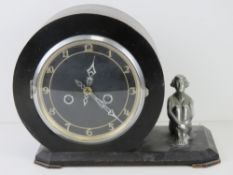 An English Art Deco figural mantel clock possibly by the Norland Clock Company,